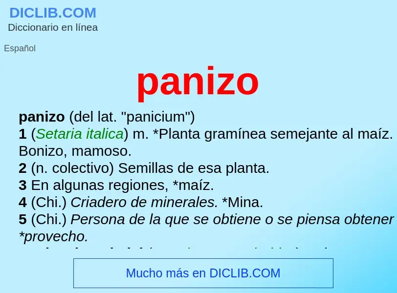 ¿Qué es panizo? - significado y definición