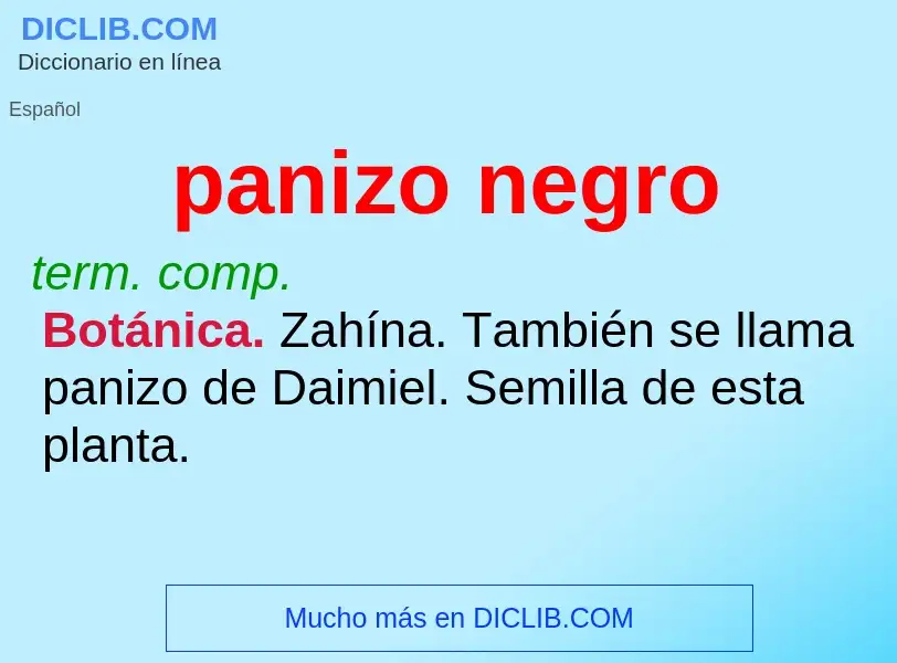 ¿Qué es panizo negro? - significado y definición