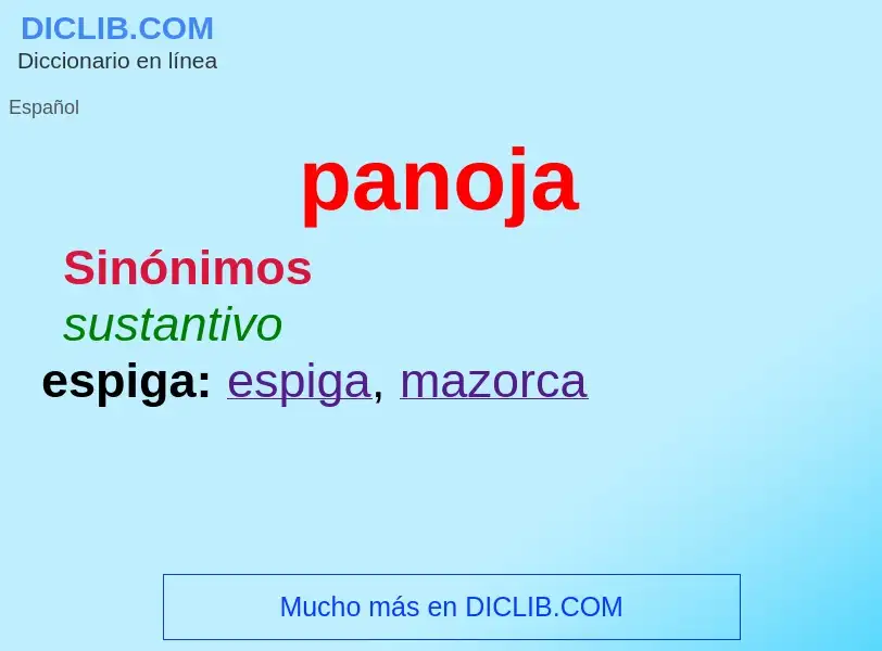 ¿Qué es panoja? - significado y definición