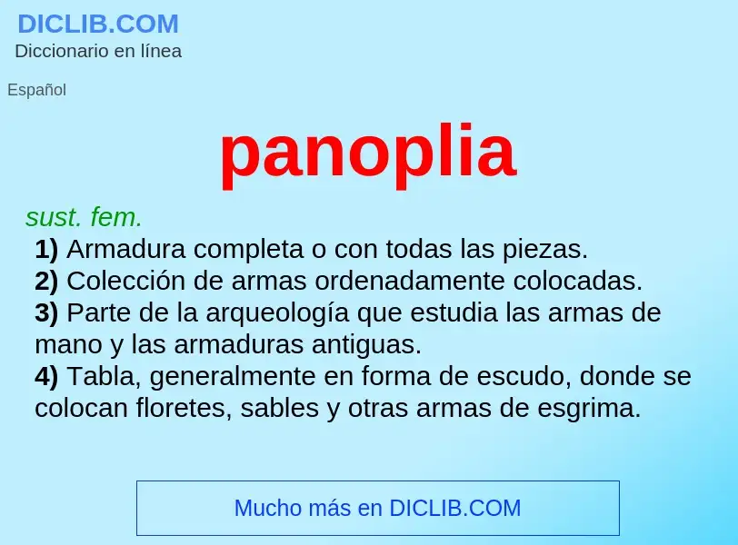 Wat is panoplia - definition