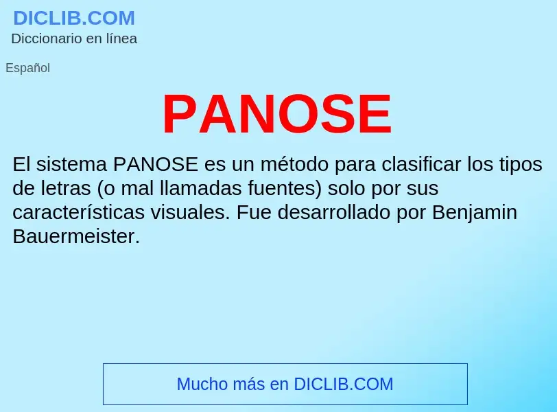 ¿Qué es PANOSE? - significado y definición