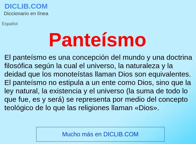 ¿Qué es Panteísmo? - significado y definición