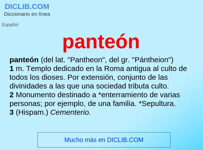 What is panteón - definition