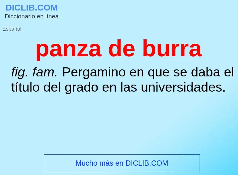 ¿Qué es panza de burra? - significado y definición