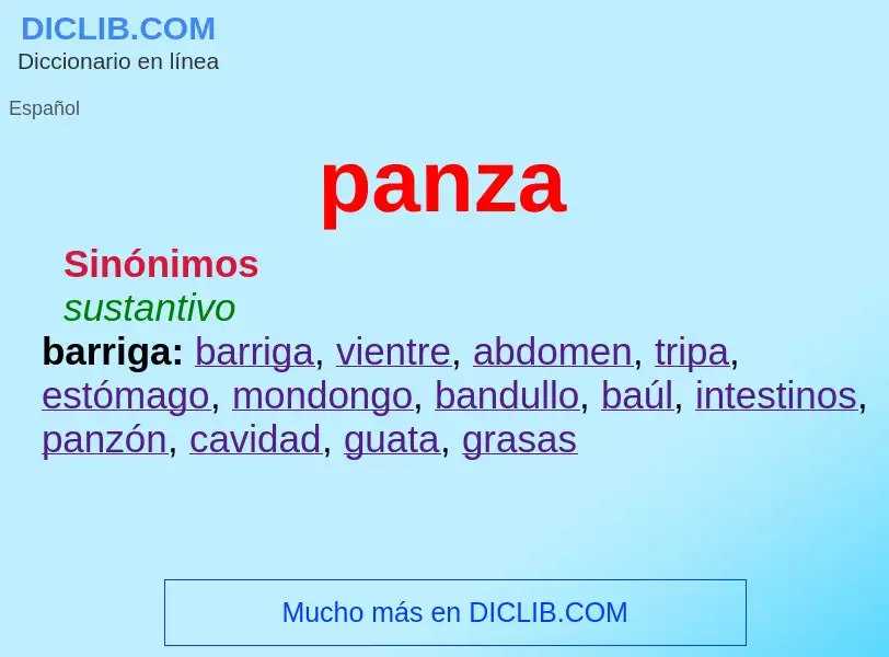 ¿Qué es panza? - significado y definición