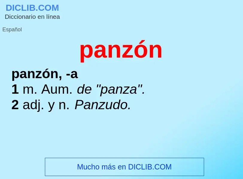 Che cos'è panzón - definizione