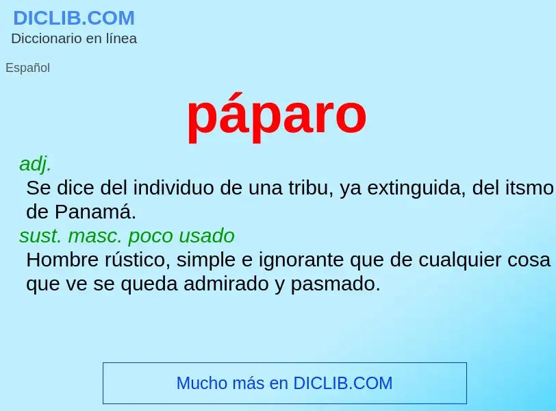 ¿Qué es páparo? - significado y definición