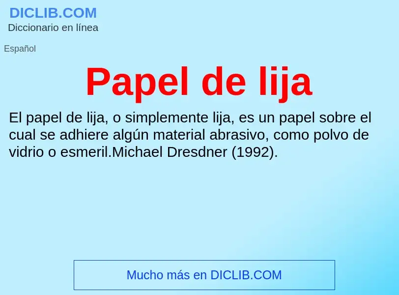 What is Papel de lija - meaning and definition