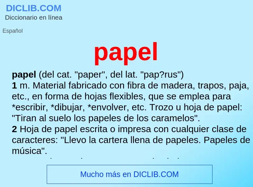 Che cos'è papel - definizione