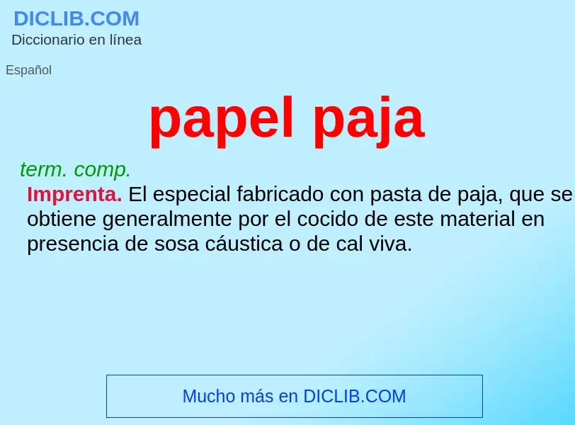 O que é papel paja - definição, significado, conceito