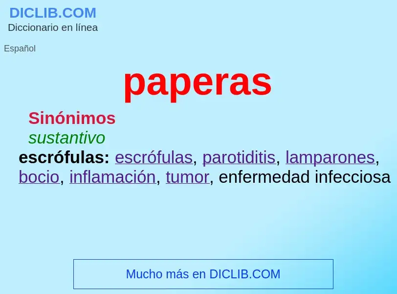 ¿Qué es paperas? - significado y definición