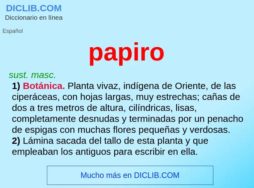 What is papiro - meaning and definition