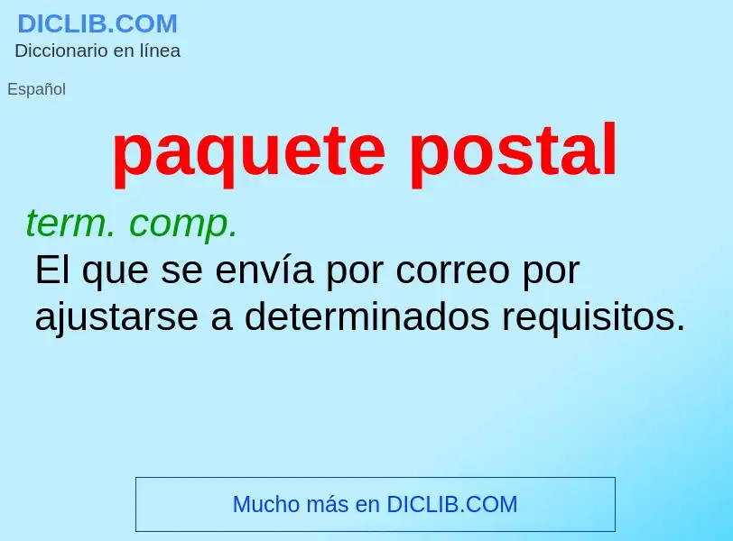 What is paquete postal - definition