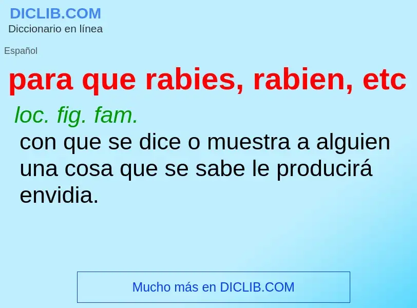 Wat is para que rabies, rabien, etc - definition