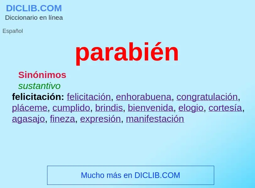 What is parabién - definition