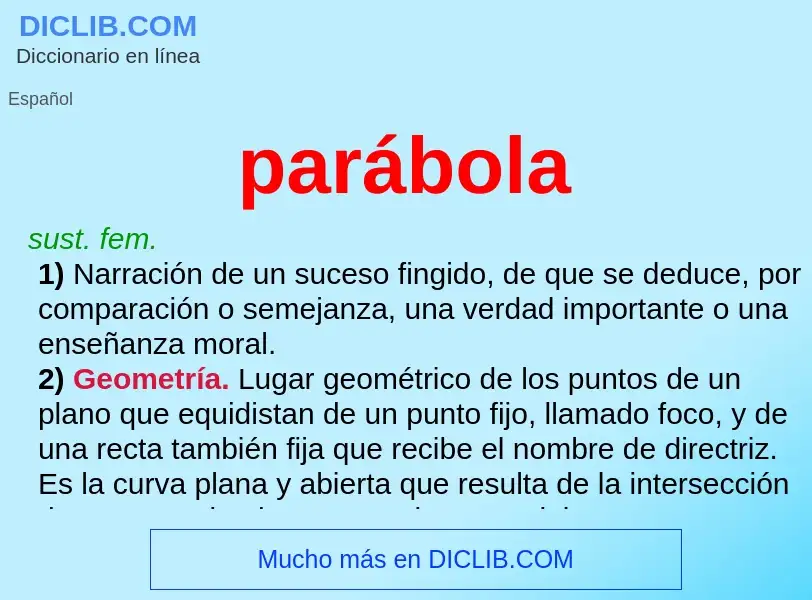 What is parábola - definition