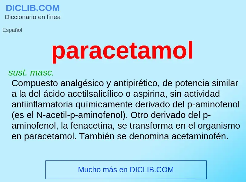 ¿Qué es paracetamol? - significado y definición