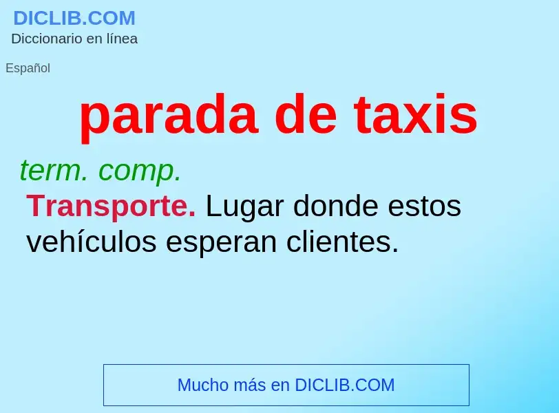 What is parada de taxis - definition