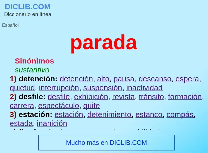 What is parada - definition