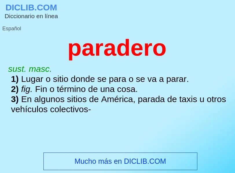 What is paradero - meaning and definition