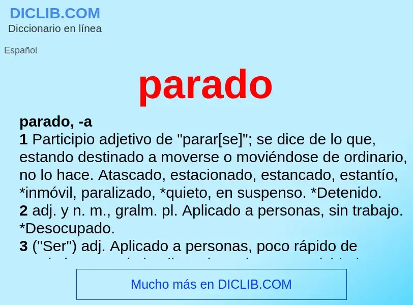 O que é parado - definição, significado, conceito