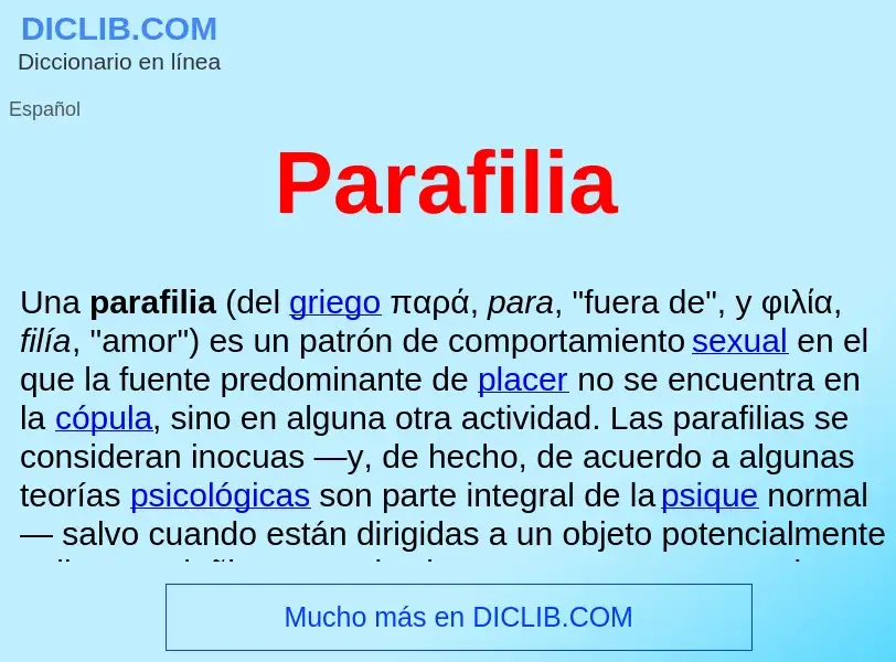 What is Parafilia  - meaning and definition