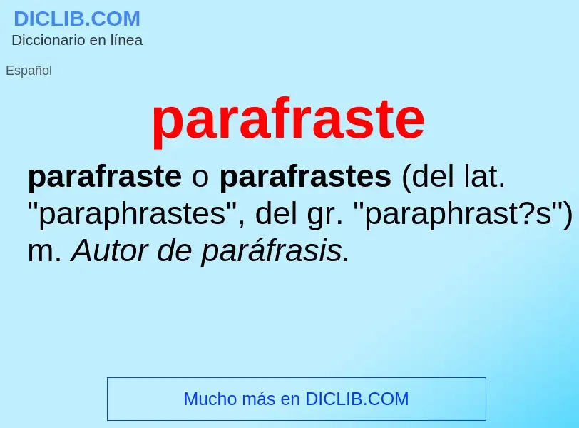 Что такое parafraste - определение