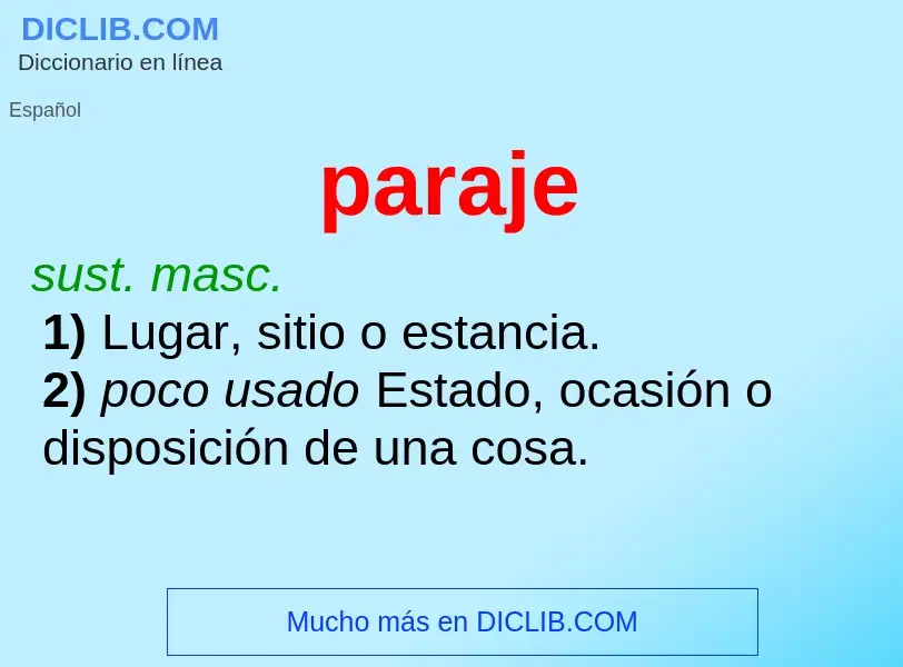 O que é paraje - definição, significado, conceito