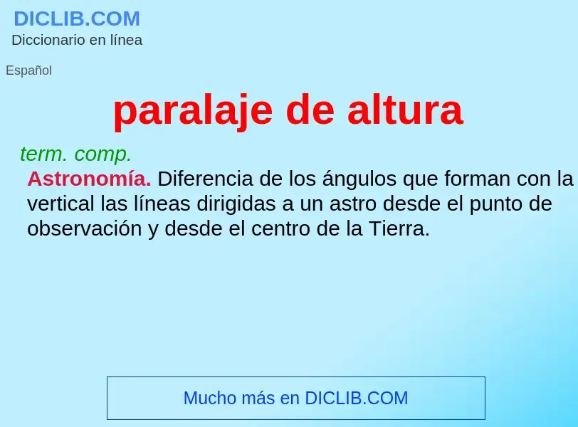 Was ist paralaje de altura - Definition