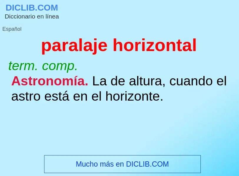 What is paralaje horizontal - meaning and definition