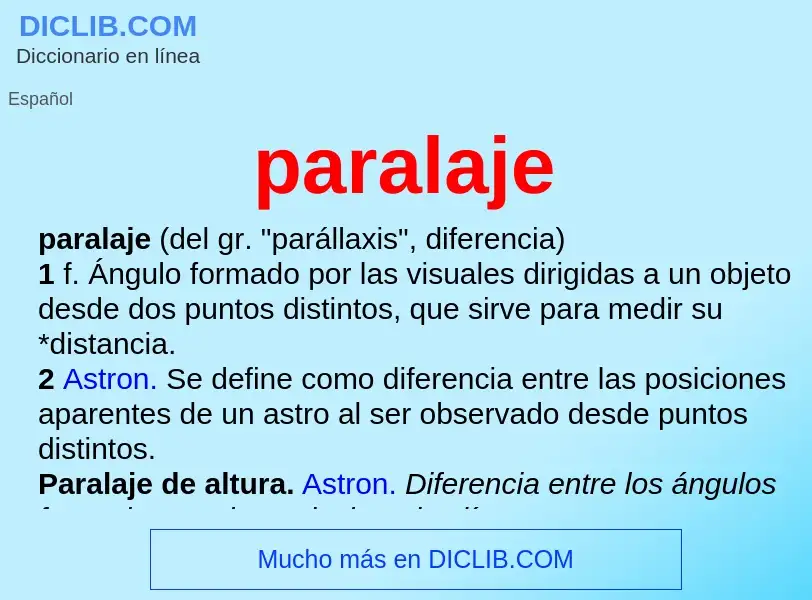 What is paralaje - meaning and definition