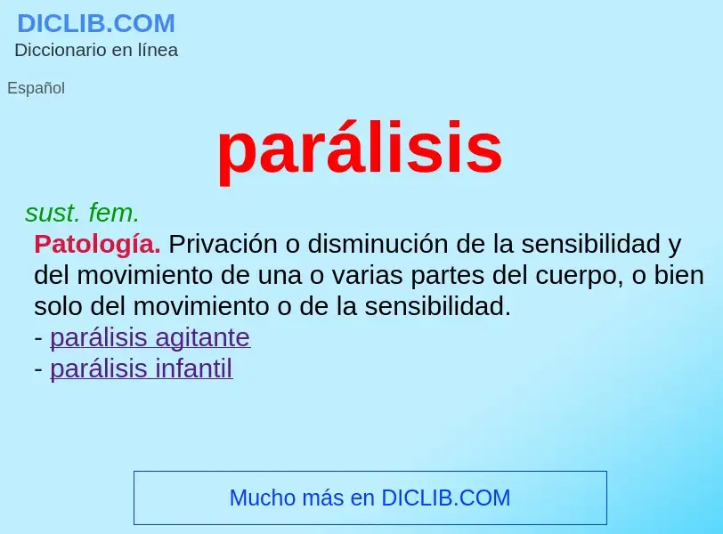 What is parálisis - definition