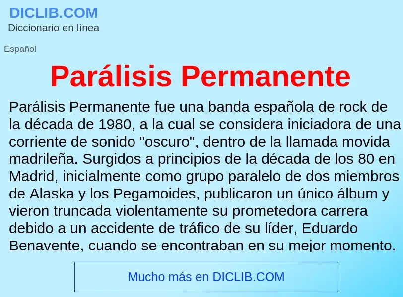 What is Parálisis Permanente - definition