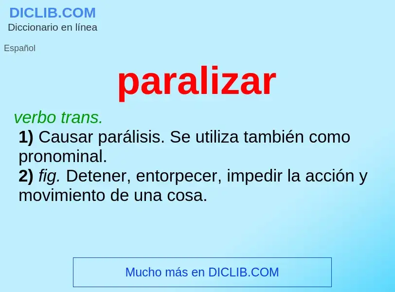 What is paralizar - definition