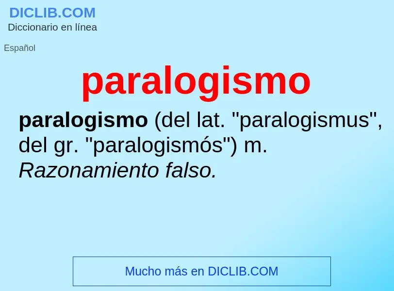 Was ist paralogismo - Definition