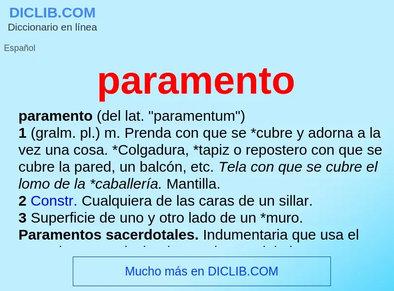 What is paramento - meaning and definition