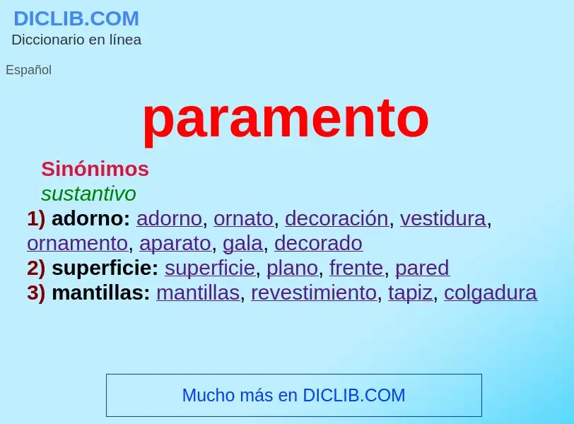 What is paramento - definition