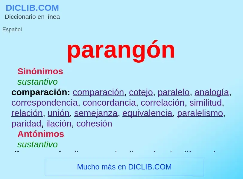 Wat is parangón - definition