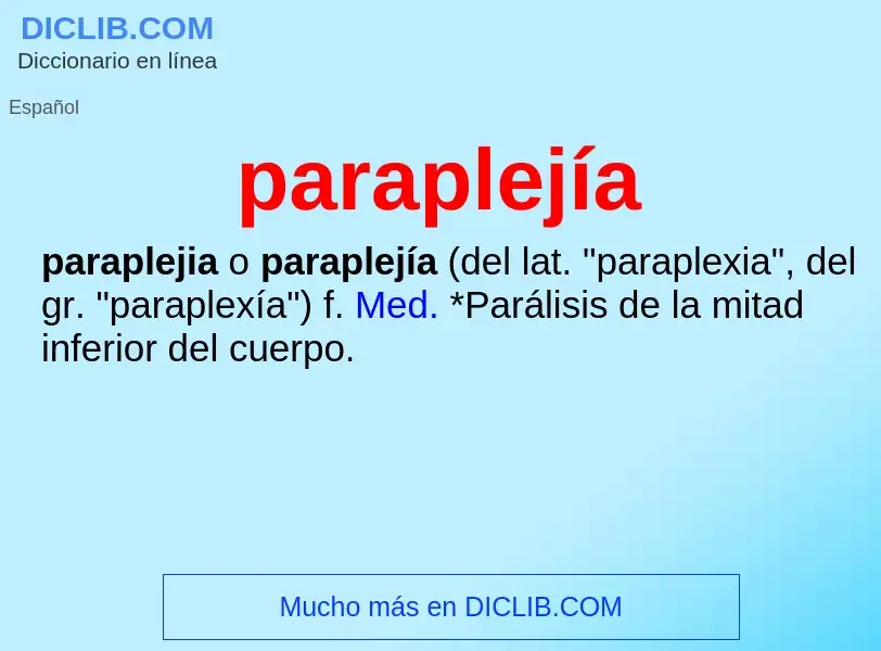 What is paraplejía - meaning and definition