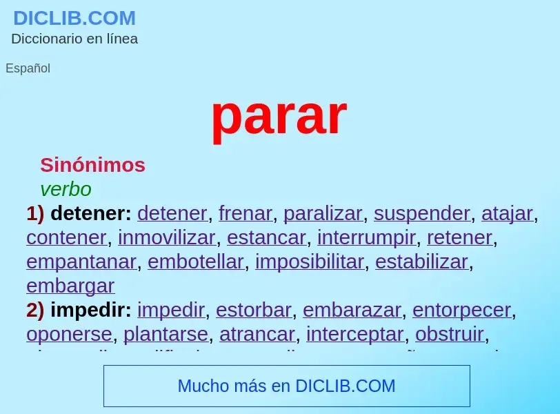 What is parar - meaning and definition