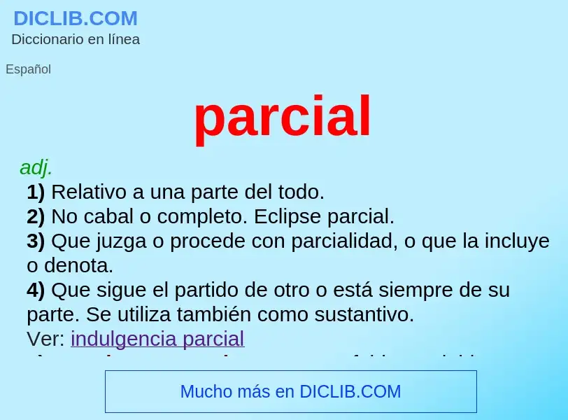 Che cos'è parcial - definizione