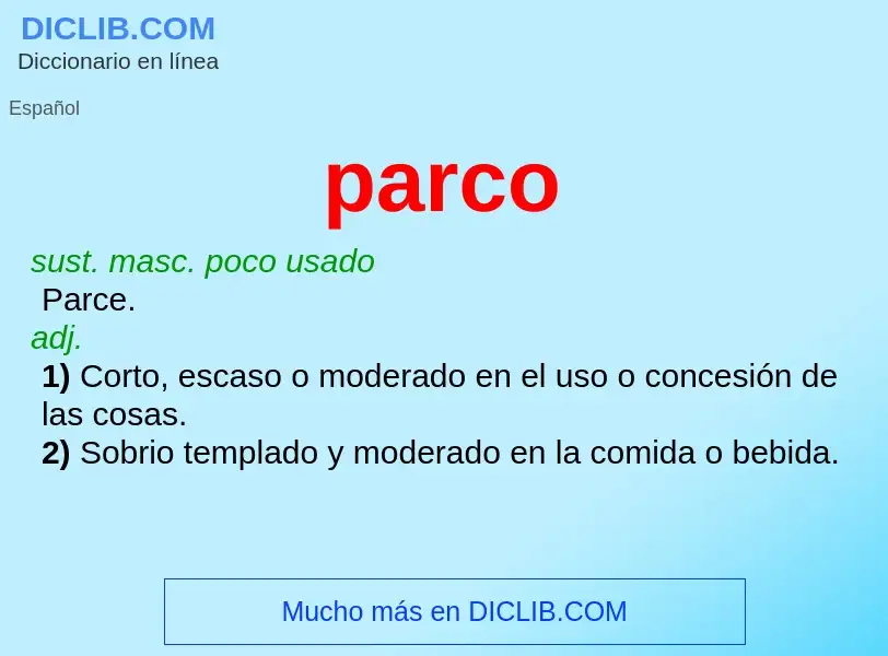 What is parco - meaning and definition