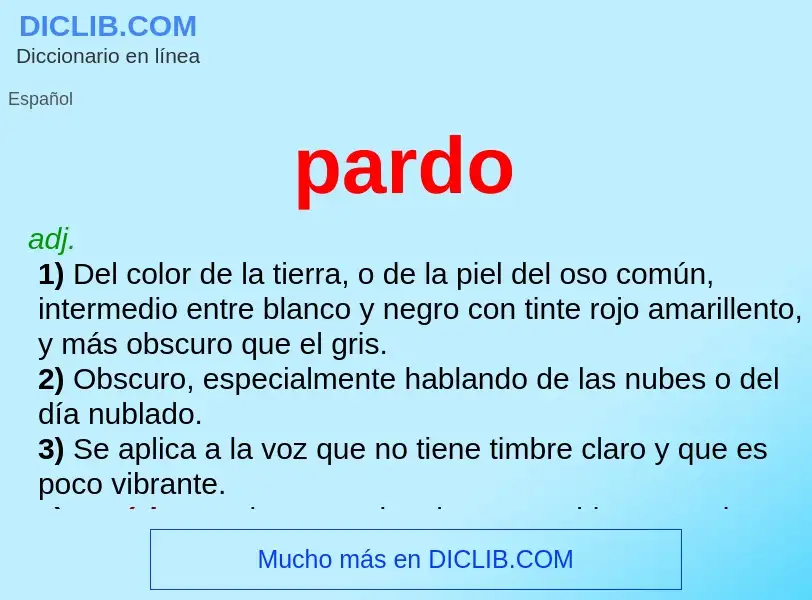 ¿Qué es pardo? - significado y definición