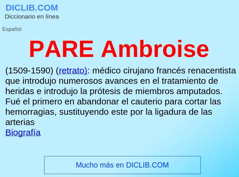 O que é PARE Ambroise - definição, significado, conceito