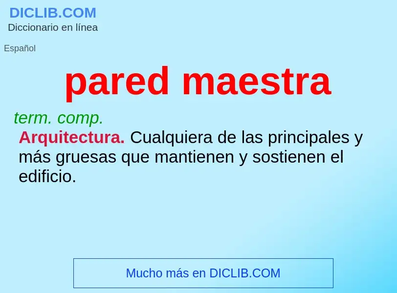 O que é pared maestra - definição, significado, conceito