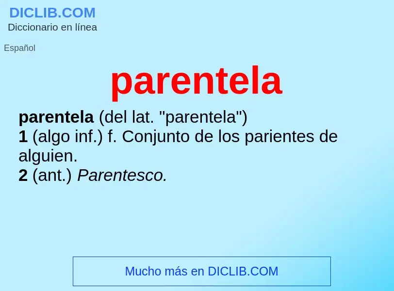 What is parentela - definition