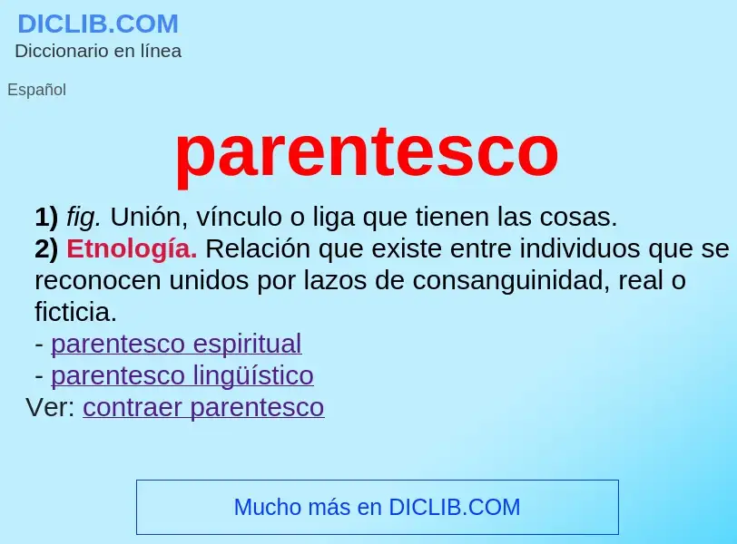 What is parentesco - meaning and definition