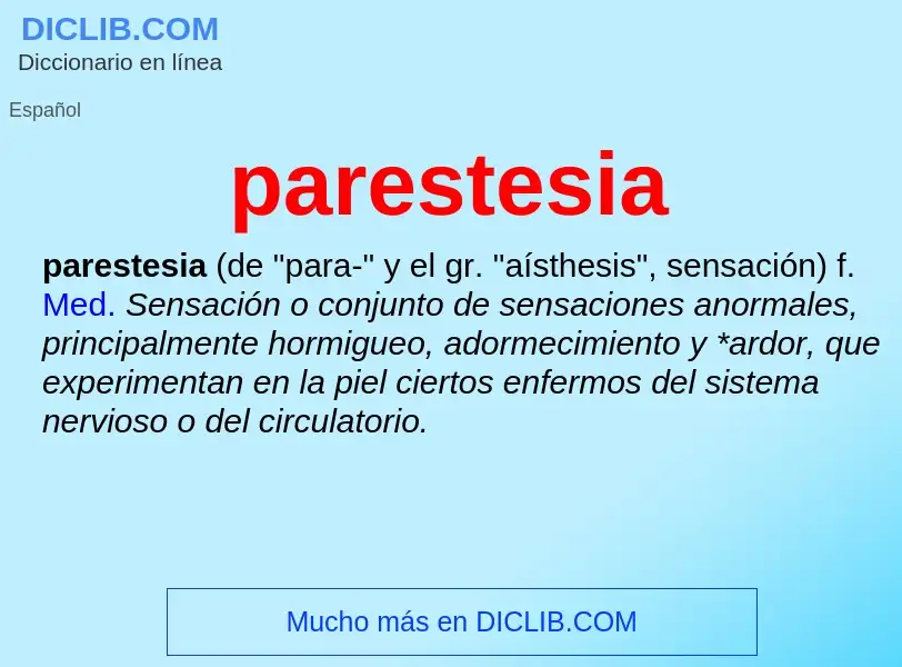 Что такое parestesia - определение