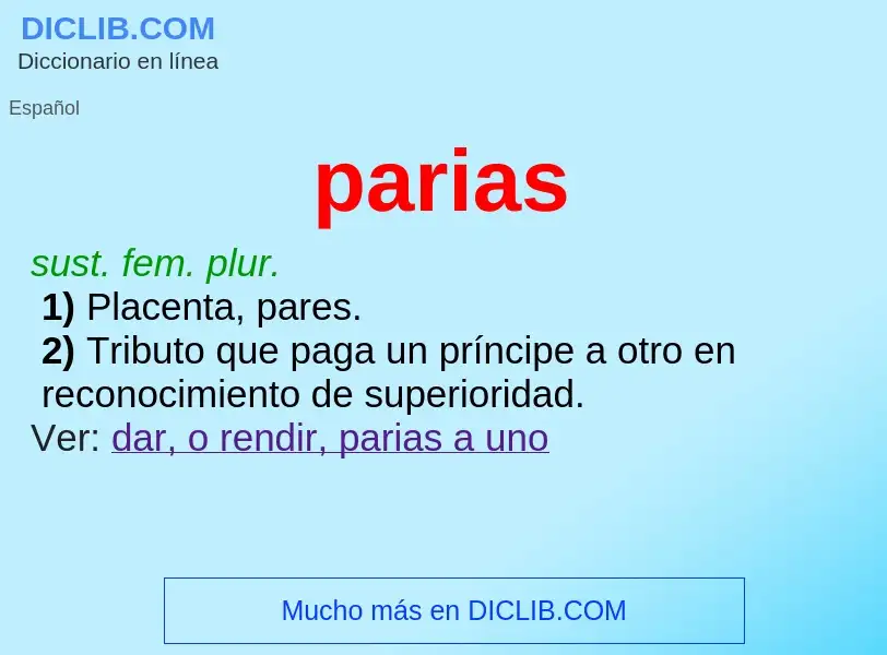 Wat is parias - definition