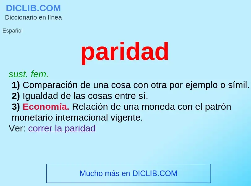 What is paridad - meaning and definition